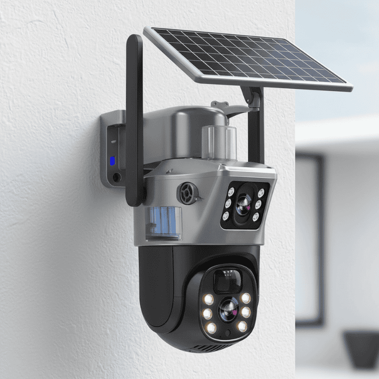 360-Degree View Wireless Security Camera with Solar Panel – 4K Resolution