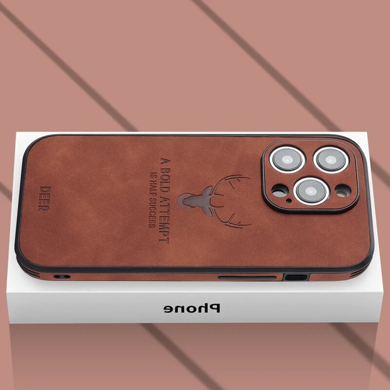 Slim Shockproof Smartphone Case in Genuine Leather – Stylish Protection