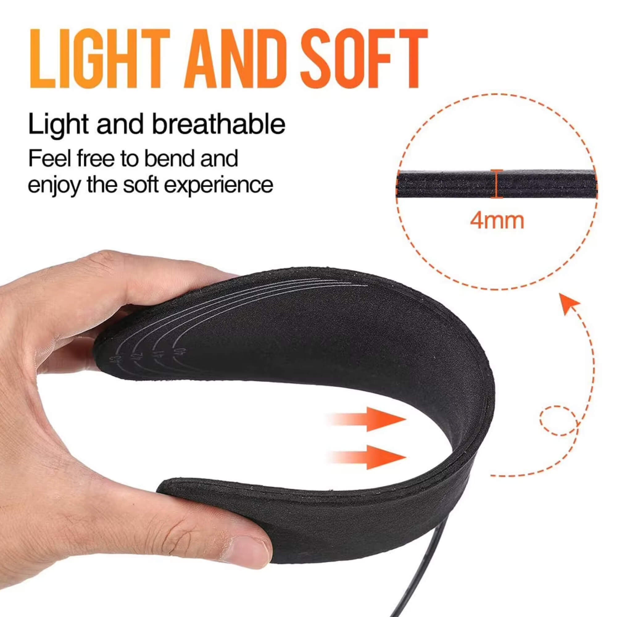 USB Powered Heated Insoles for Footwear, 8W 5V 2A, Customizable EVA