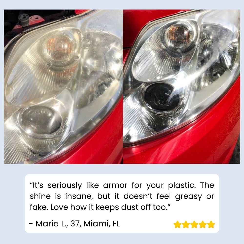 PlastiGlow™ — Revive and Shield Your Plastics with Jaw-Dropping Shine Instantly