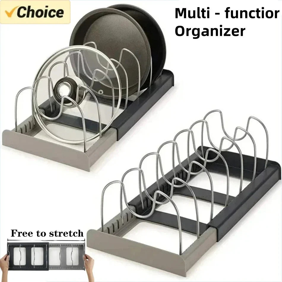 Expandable Pot Lid Holder and Pan Organizer