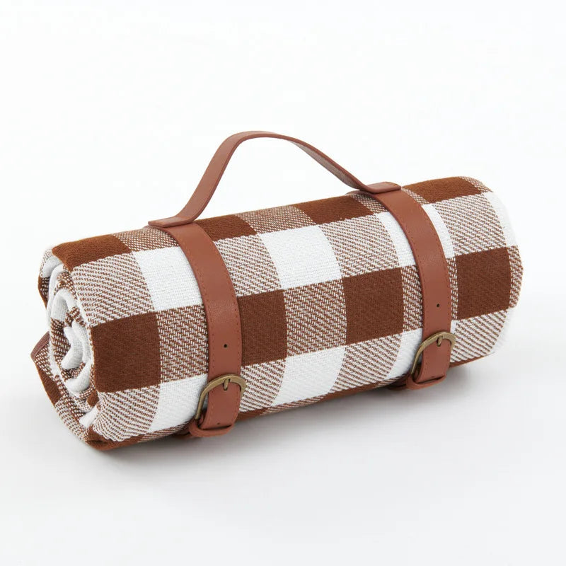 Waterproof Picnic Blanket with Leather Carry Strap