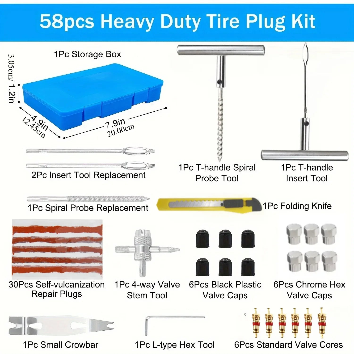 Vehicle Tire Repair Kit for Cars and Motorcycles