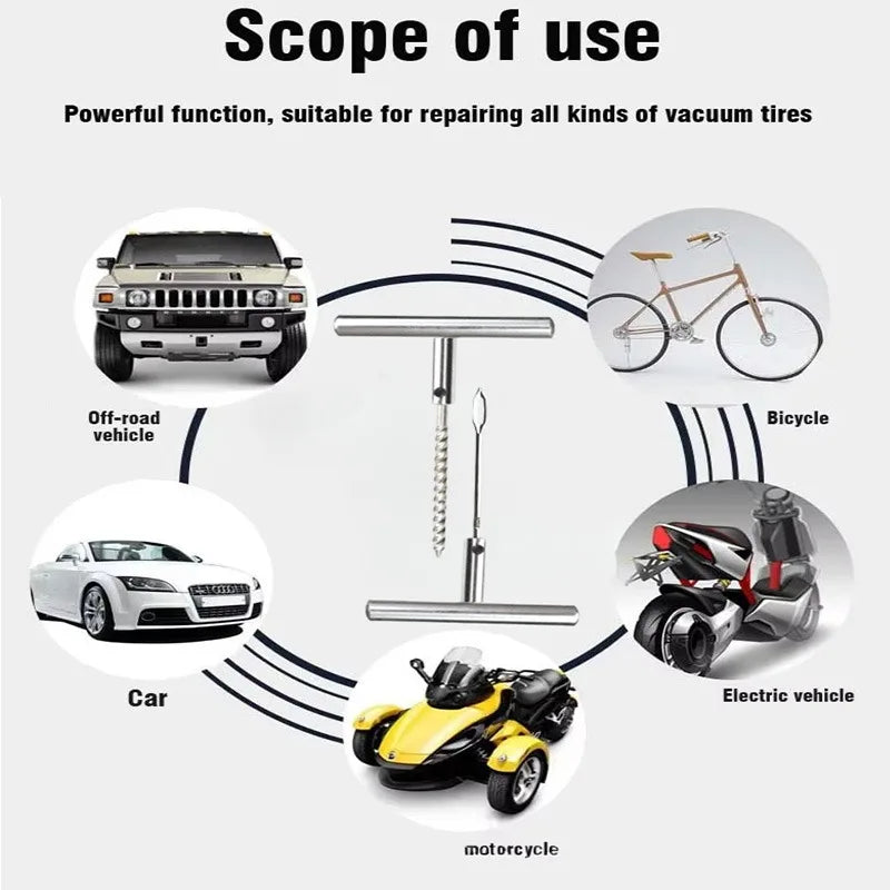 Vehicle Tire Repair Kit for Cars and Motorcycles