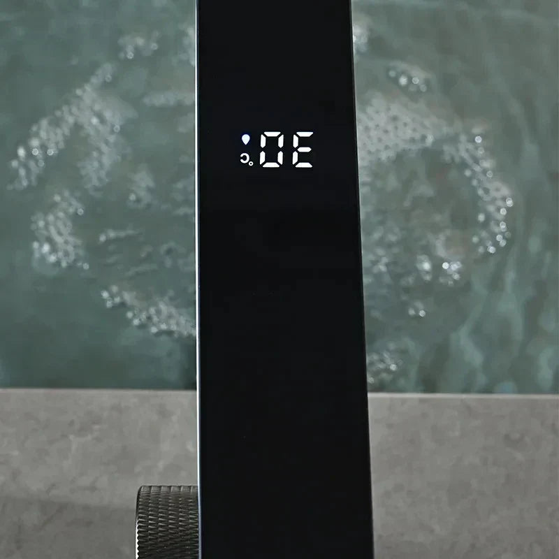 Deck-Mounted LED Faucet with Hydro-Generator for Basins