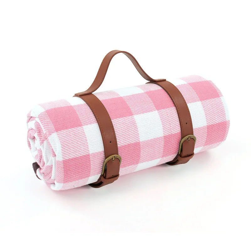 Waterproof Picnic Blanket with Leather Carry Strap