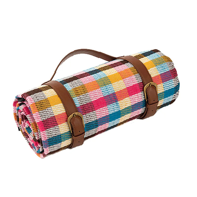 Waterproof Picnic Blanket with Leather Carry Strap