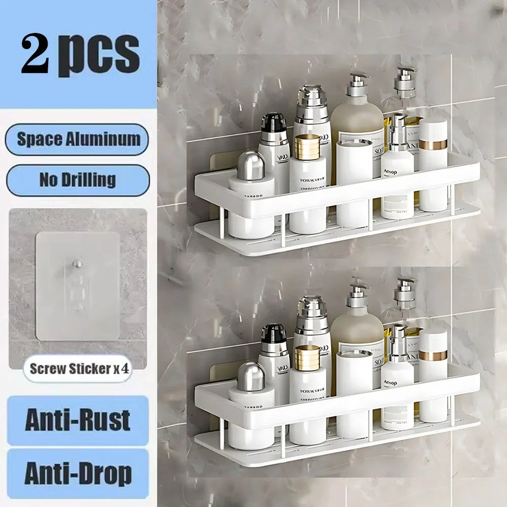 Aluminum Shower Shelf for Easy Installation Without Drilling