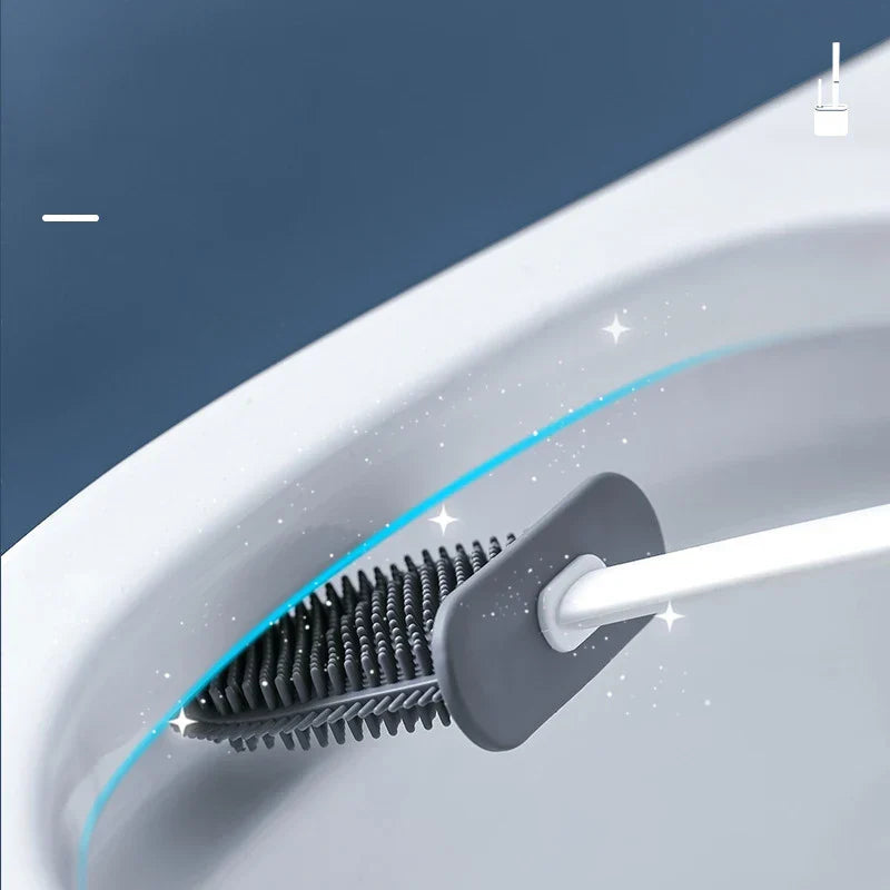 Silicone Toilet Brush with Wall Mount