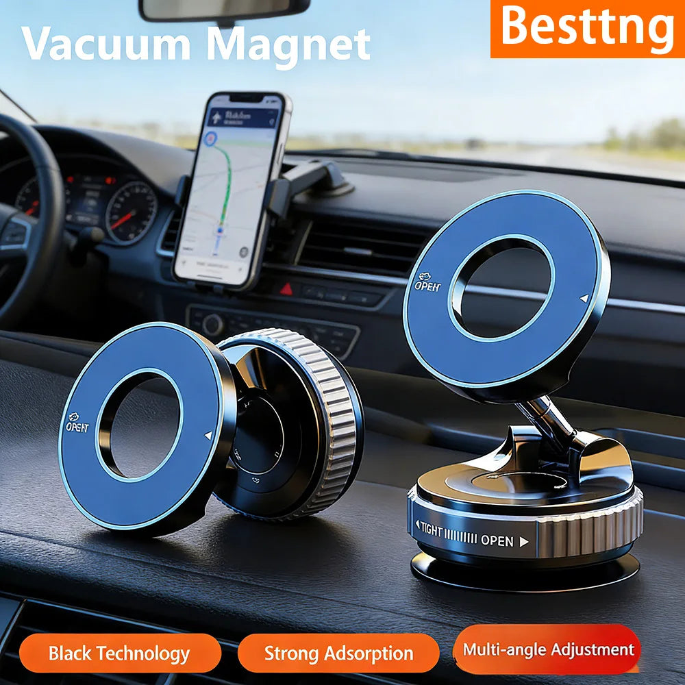 Magnetic Phone Mount with Vacuum Suction Cup – 360° Adjustable