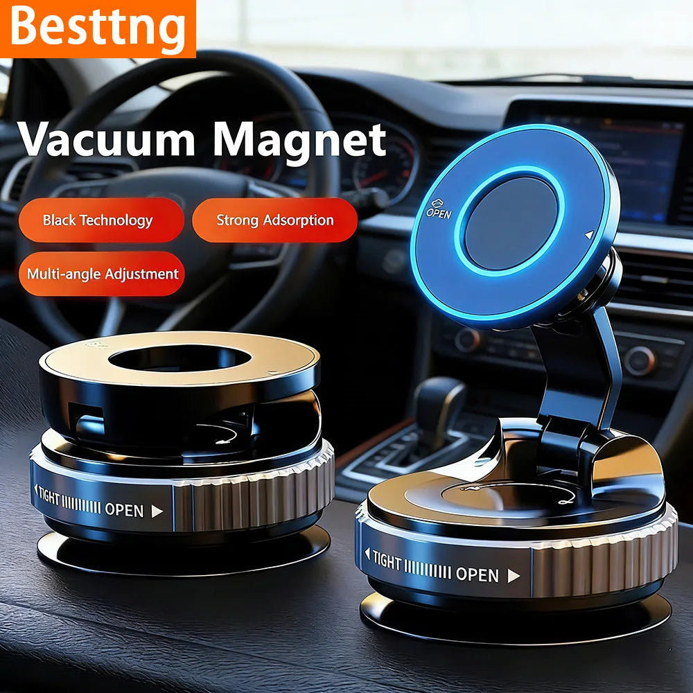 Magnetic Phone Mount with Vacuum Suction Cup – 360° Adjustable