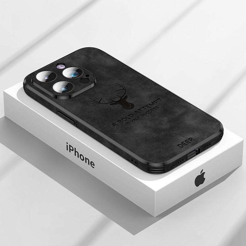 Slim Shockproof Smartphone Case in Genuine Leather – Stylish Protection