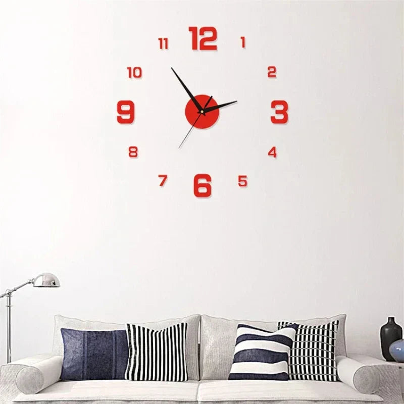 3D Wall Clock with Modern Frameless Design - DIY Luminous Decor
