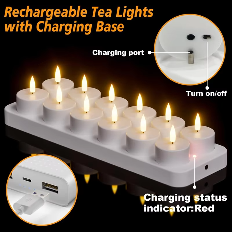 Rechargeable LED Candles with USB Charging Station