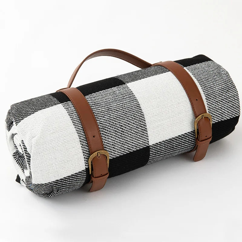 Waterproof Picnic Blanket with Leather Carry Strap