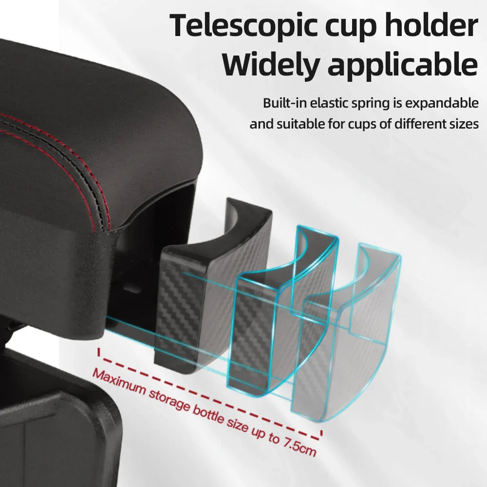 Car Armrest Organizer with Cup Holder