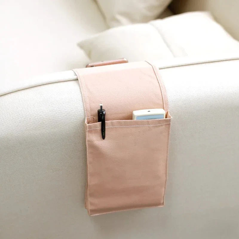 Bedside Organizer in Cotton-Linen with Multiple Compartments