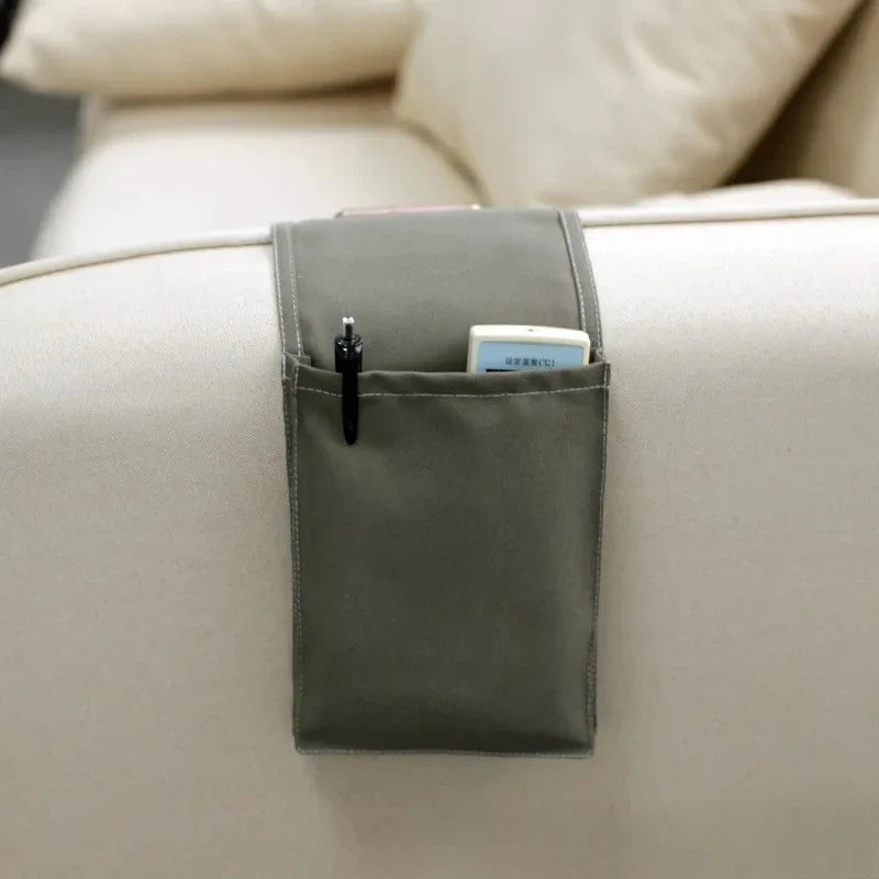 Bedside Organizer in Cotton-Linen with Multiple Compartments