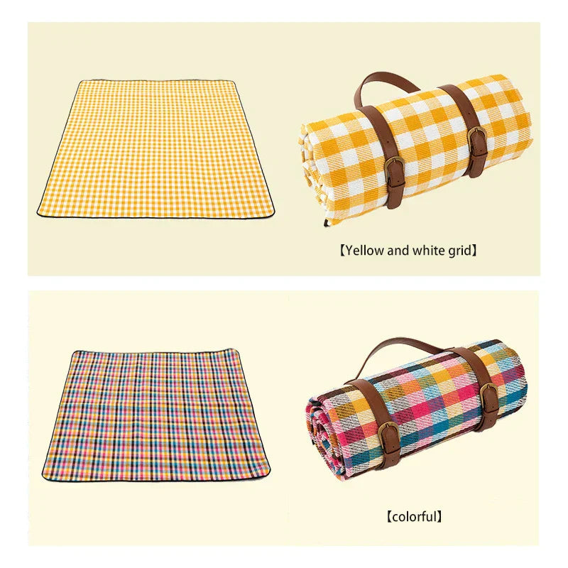 Waterproof Picnic Blanket with Leather Carry Strap