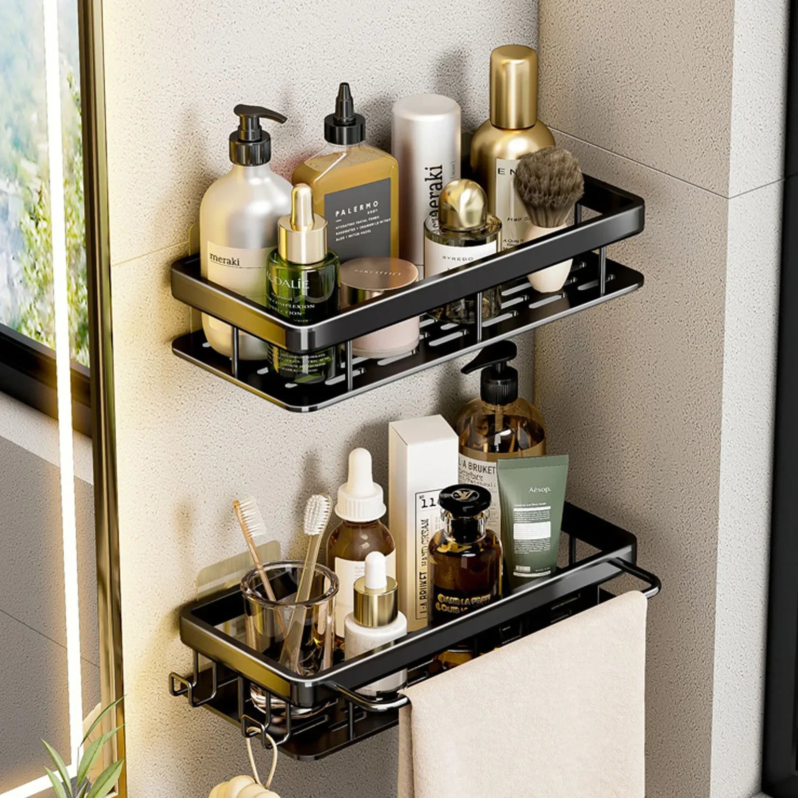 Aluminum Shower Shelf for Easy Installation Without Drilling