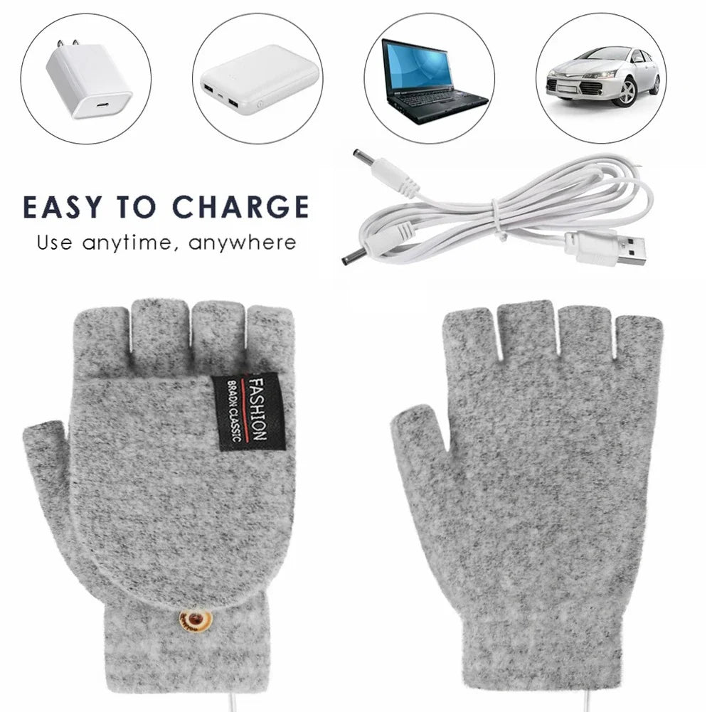 USB Rechargeable Heated Gloves with Three Heat Levels