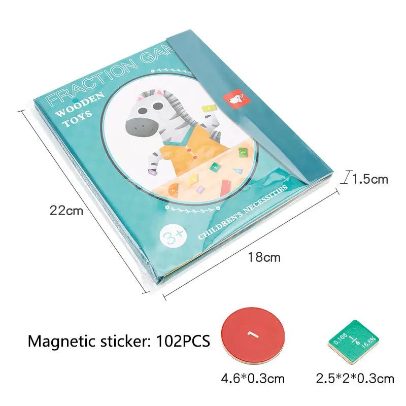 🔥 FLASH SALE 🏅 Montessori Magnetic Fraction Puzzle Book