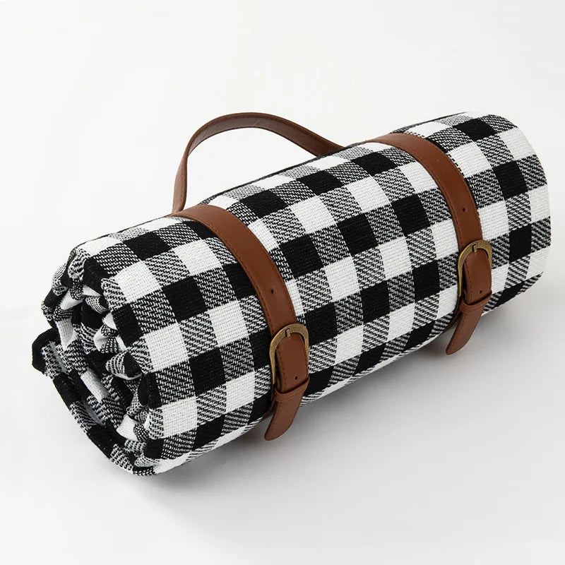Waterproof Picnic Blanket with Leather Carry Strap