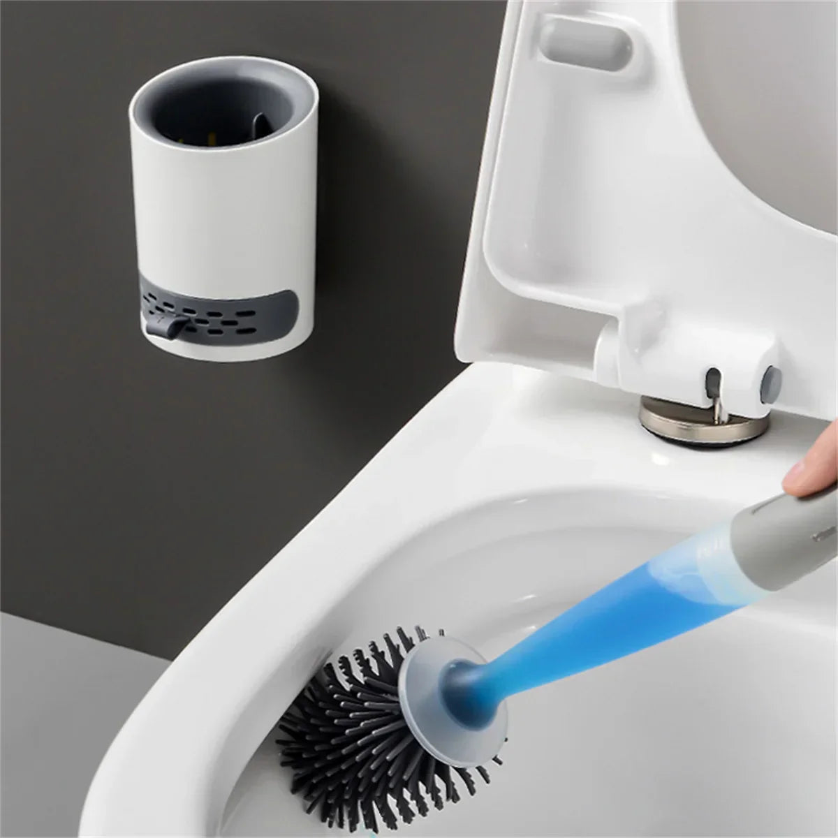 Silicone Toilet Brush with Soap Dispenser