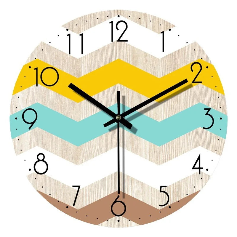 Wood Grain Wall Clock with Elegant Timber Finish