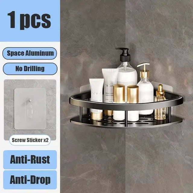 Aluminum Shower Shelf for Easy Installation Without Drilling