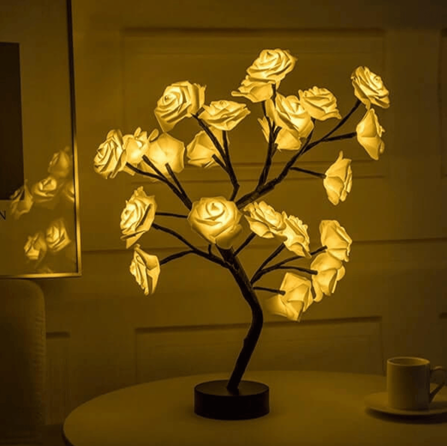 Charming Rose Tree - Wireless LED Battery Table Lamp Living Room | Reading Lamp | Bedside Lamp