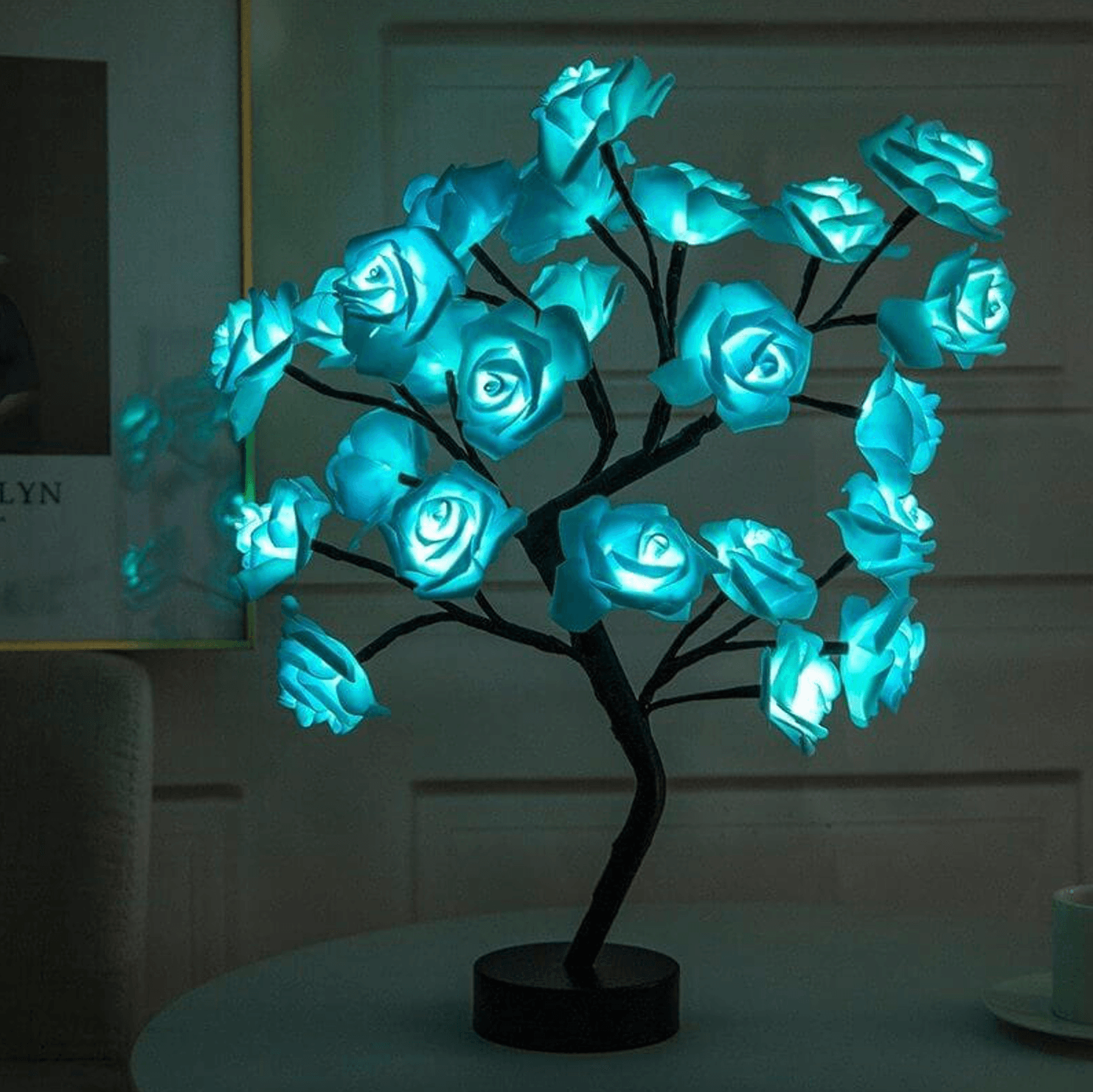 Charming Rose Tree - Wireless LED Battery Table Lamp Living Room | Reading Lamp | Bedside Lamp