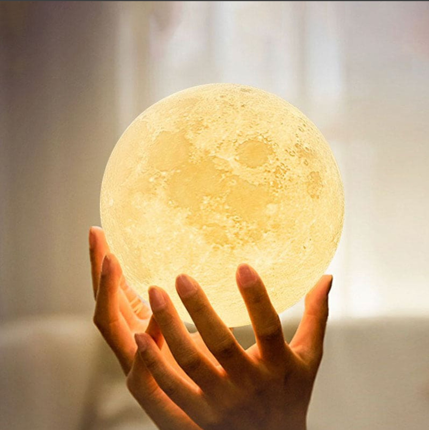 Wireless LED Rechargeable Table Lamp Magical Moon Lamp - Living Room | Nightstand Lamp