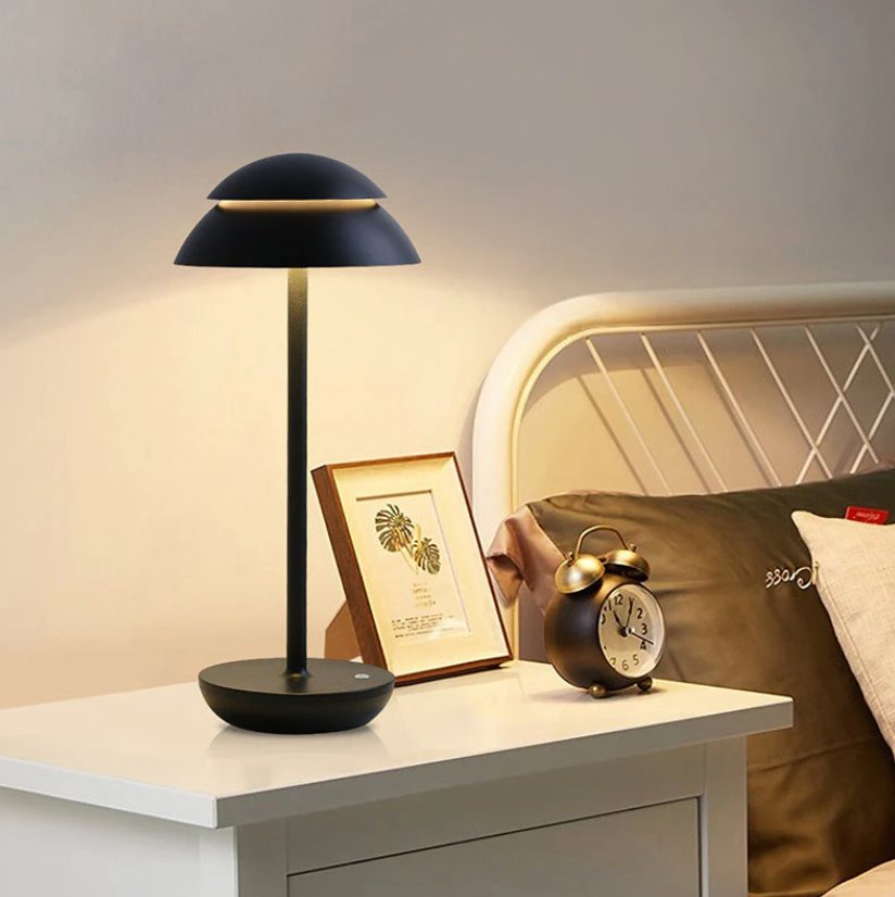 Wireless Dimmable LED Battery Table Lamp LuxeGlow - Modern via Touch | Living Room | Reading Lamp | Bedside Lamp