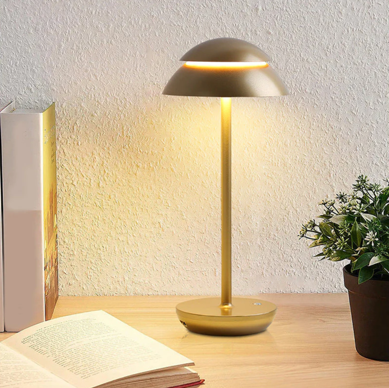 Wireless Dimmable LED Battery Table Lamp LuxeGlow - Modern via Touch | Living Room | Reading Lamp | Bedside Lamp