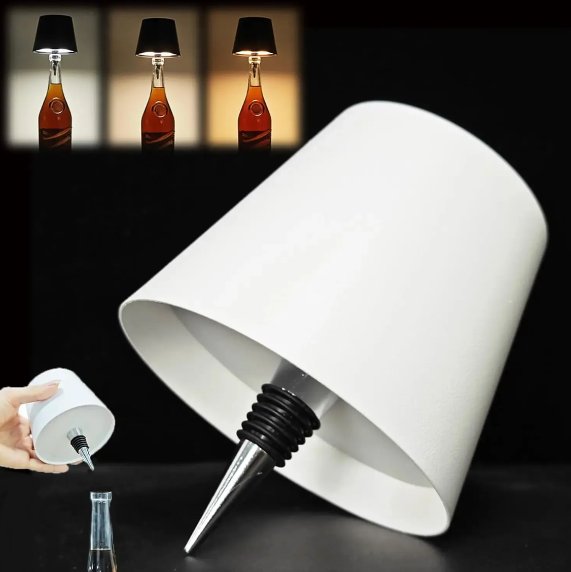 LuxeBottle - Wireless LED Table Lamp in Bottle Design - Dimmable | USB | Living Room | Decoration