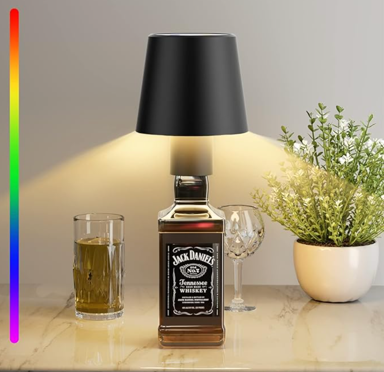 LuxeBottle - Wireless LED Table Lamp in Bottle Design - Dimmable | USB | Living Room | Decoration