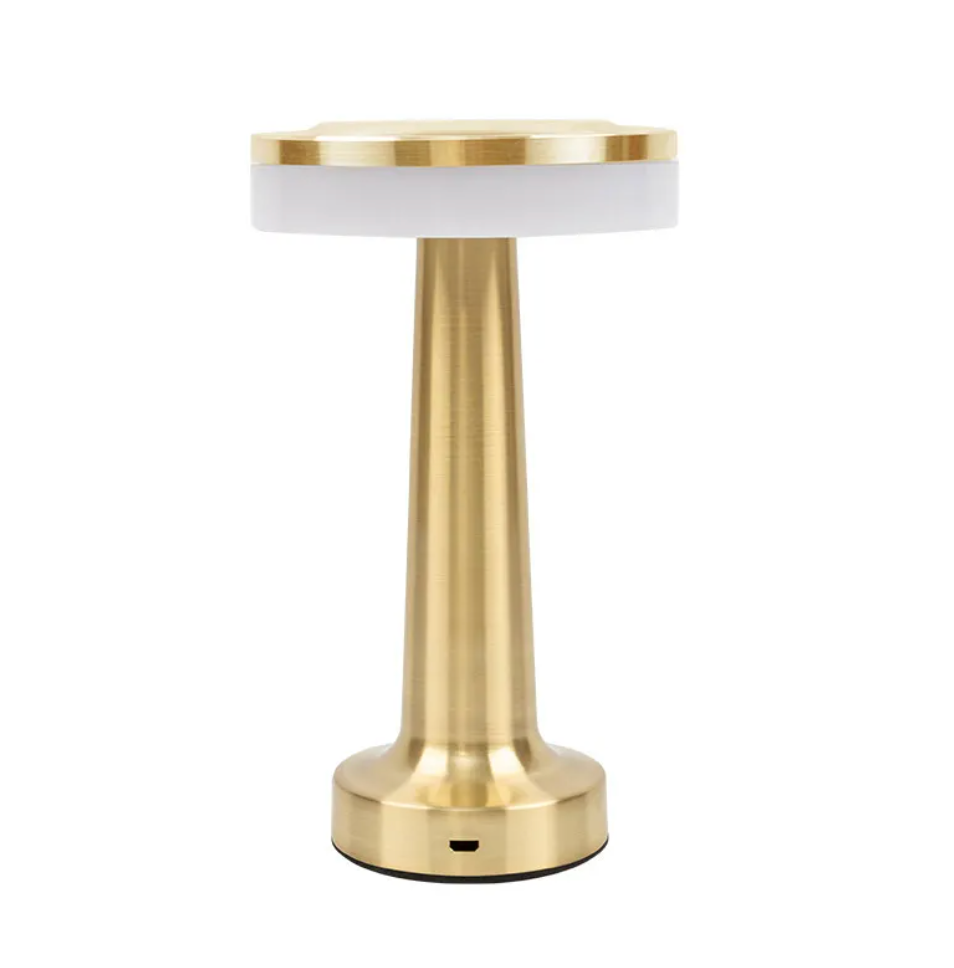 Wireless LED Battery Table Lamp LuxeLamp - Dimmable via Touch - Gold