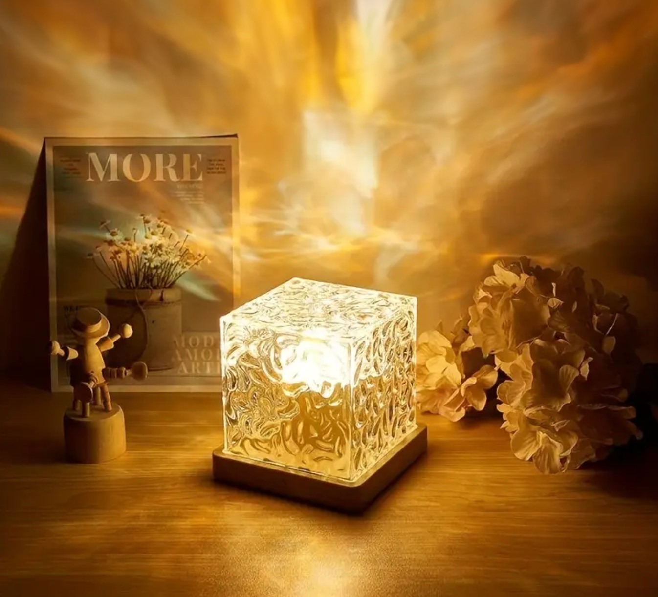 Wireless USB Relaxation Table Lamp Magic Wave Lamp - 16 glowing colors with remote control