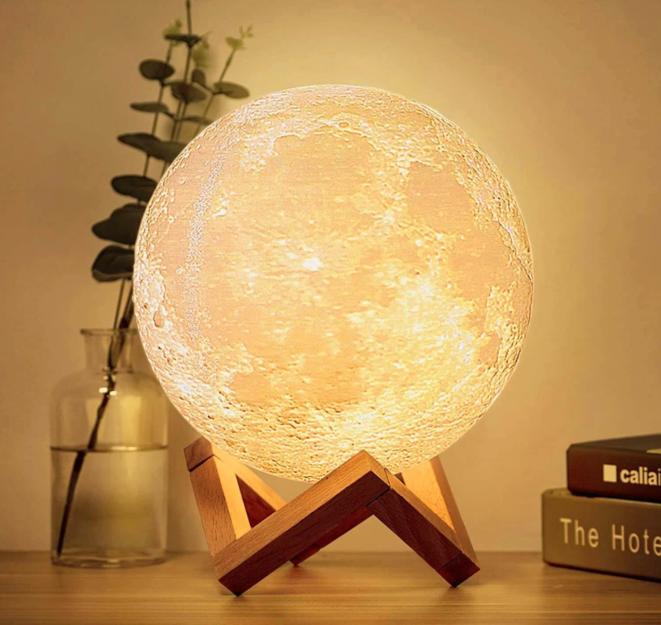 Wireless LED Rechargeable Table Lamp Magical Moon Lamp - Living Room | Nightstand Lamp