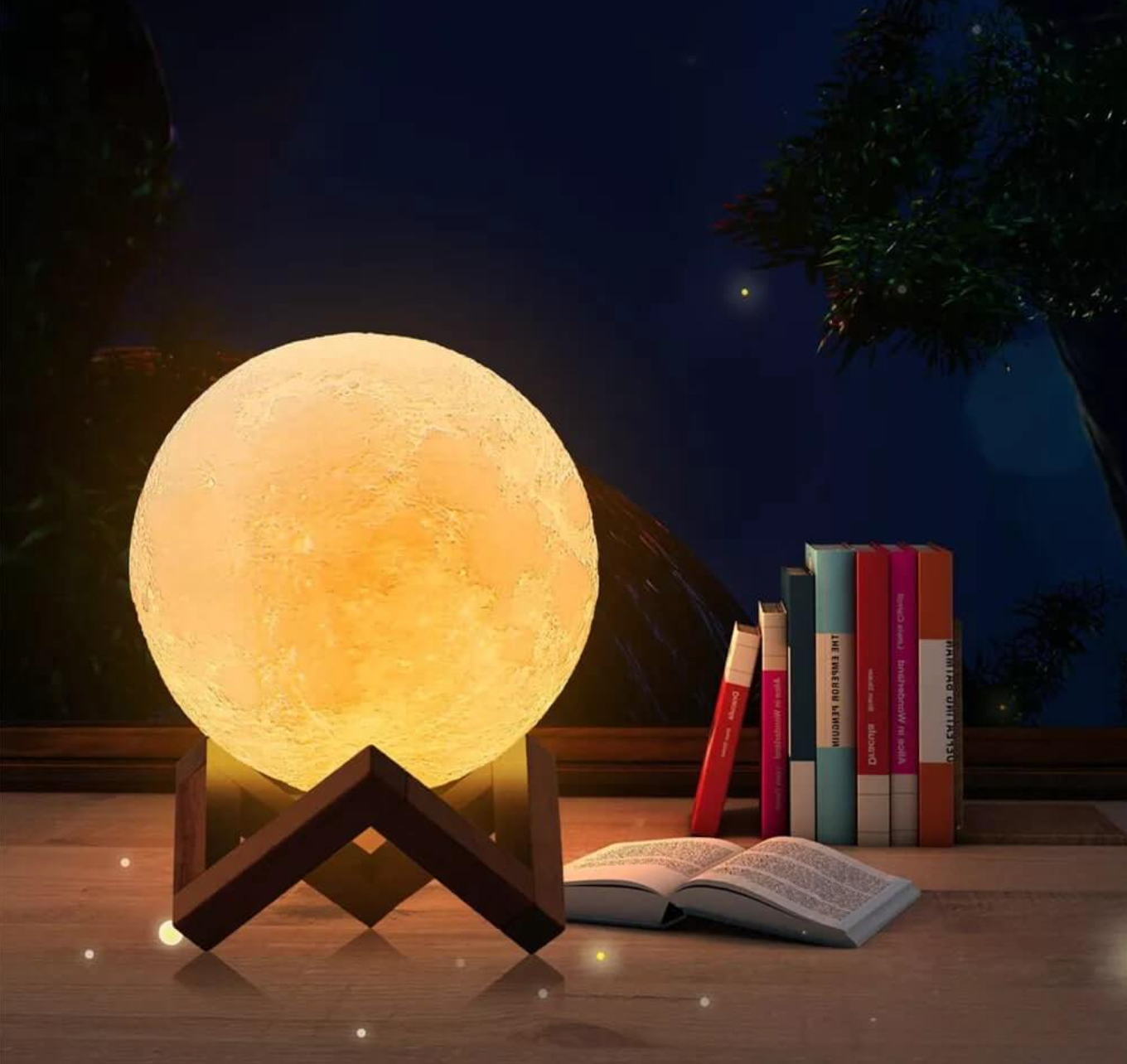 Wireless LED Rechargeable Table Lamp Magical Moon Lamp - Living Room | Nightstand Lamp
