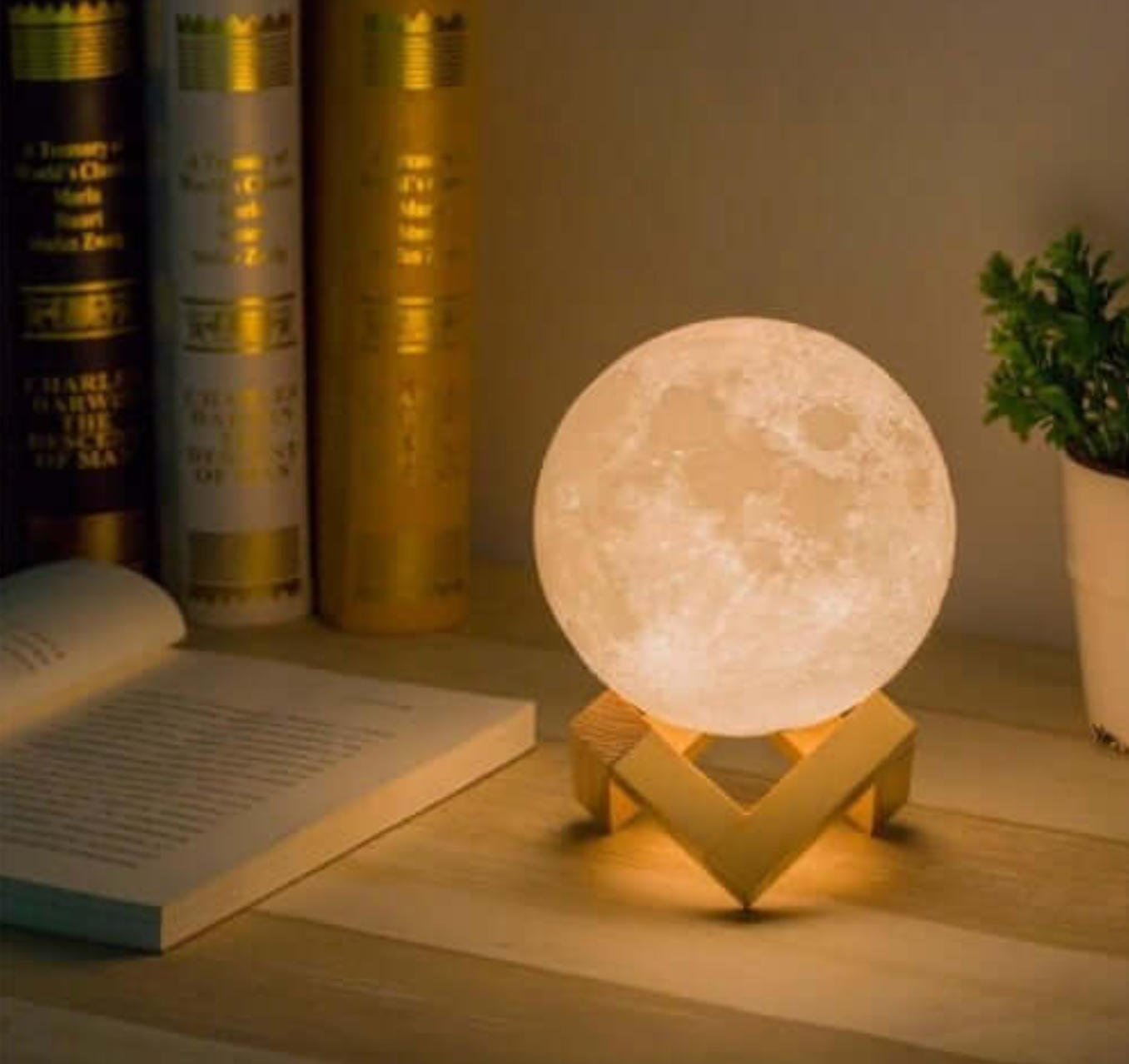 Wireless LED Rechargeable Table Lamp Magical Moon Lamp - Living Room | Nightstand Lamp