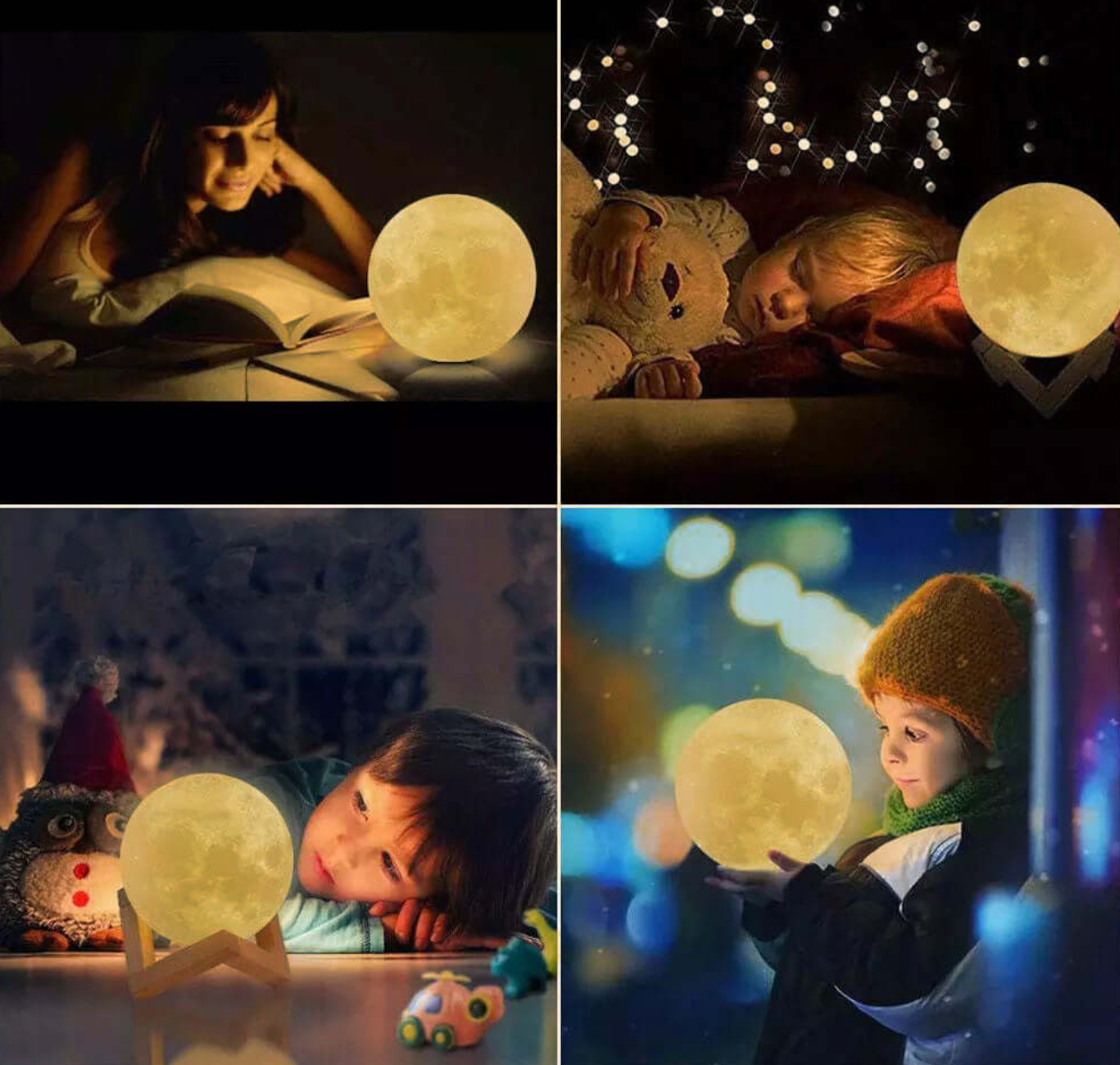 Wireless LED Rechargeable Table Lamp Magical Moon Lamp - Living Room | Nightstand Lamp