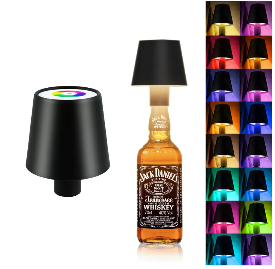 LuxeBottle - Wireless LED Table Lamp in Bottle Design - Dimmable | USB | Living Room | Decoration