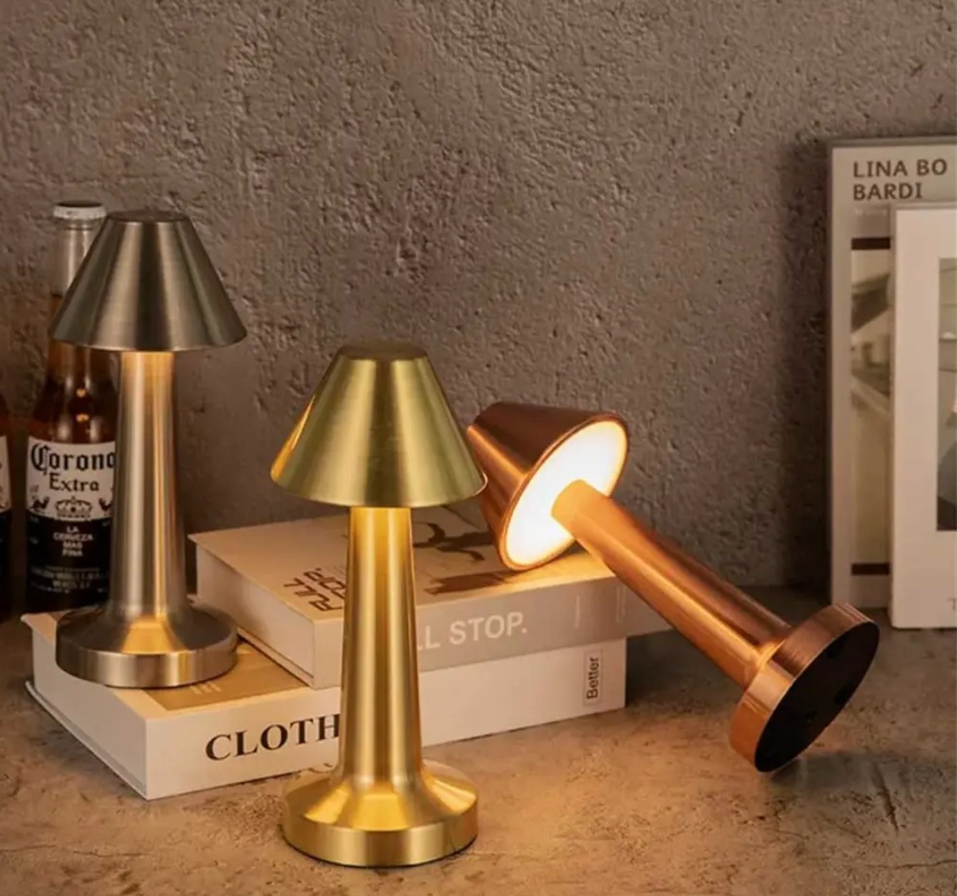 Wireless Dimmable LED Battery Table Lamp LuxLamp - Modern via Touch | Living Room | Reading Lamp | Bedside Lamp