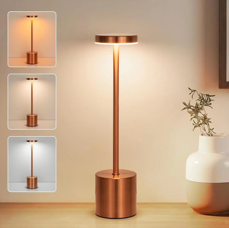 LumiShine - Wireless USB Rechargeable LED Desk Lamp with 3 Colors