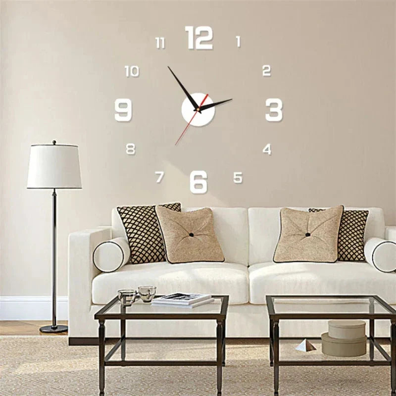 3D Wall Clock with Modern Frameless Design - DIY Luminous Decor