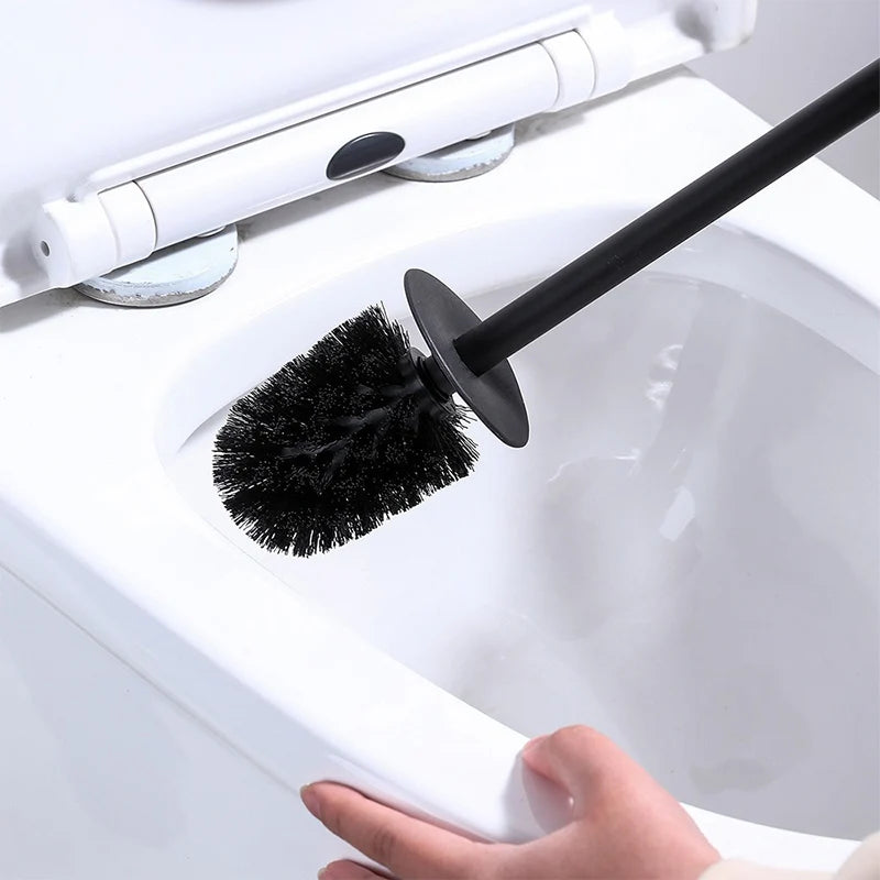 Toilet Paper Holder with Brush and Storage Shelf