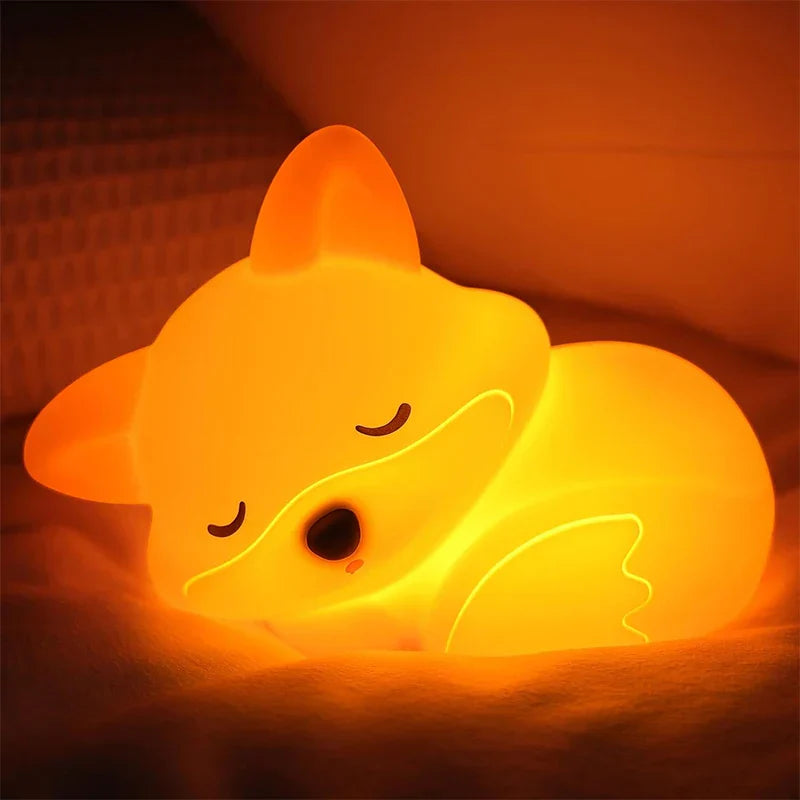 Fox-Shaped Silicone Night Lamp