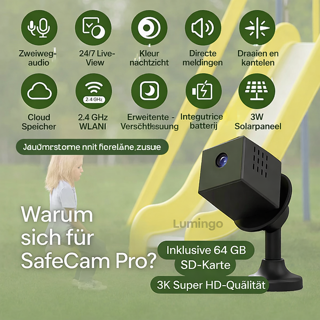 Security Camera | Ultra HD 4K Night Vision with Infrared | Battery Operated | SafeCam Pro